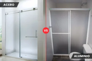 Puerta de ducha con estructura de acero vs estructura de aluminio